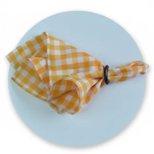 Servilletas Vichy Amarillo (Set de 4)