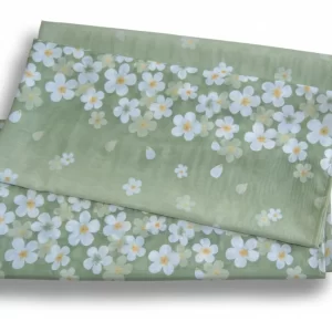 Mantel Gasa Verde Floreada